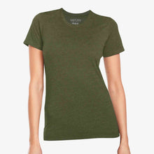 Load image into Gallery viewer, Serum Apparel Women's Army-Green Ibex Crewneck T-shirt Front View