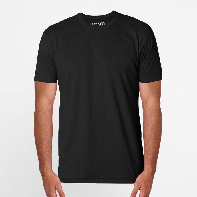 Serum Apparel Men's Black Ibex Crewneck T-shirt Front View