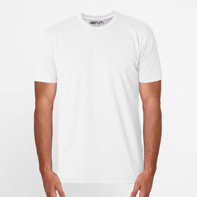 Serum Apparel Men's White Ibex Crewneck T-shirt Front View
