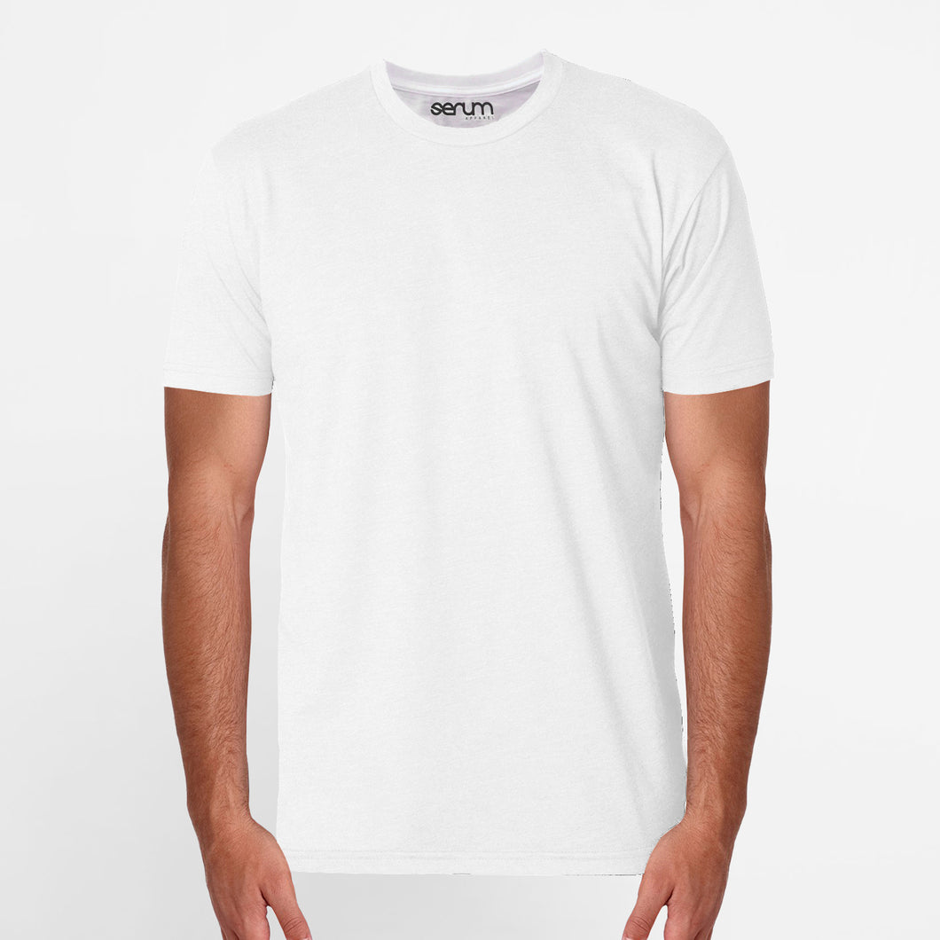 Serum Apparel Men's White Ibex Crewneck T-shirt Front View