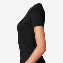 Load image into Gallery viewer, Serum Apparel Women&#39;s Black Ibex Crewneck T-shirt Side View
