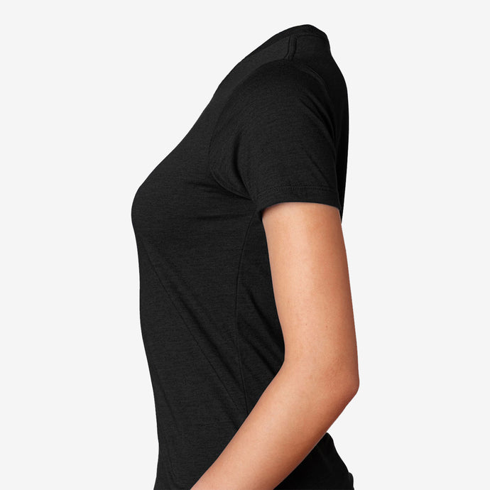 Serum Apparel Women's Black Ibex Crewneck T-shirt Side View