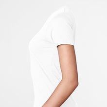 Load image into Gallery viewer, Serum Apparel Women&#39;s White Ibex Crewneck T-shirt Side View
